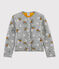 Girls' Tubular Knit Cardigan SUBWAY grey/MULTICO white