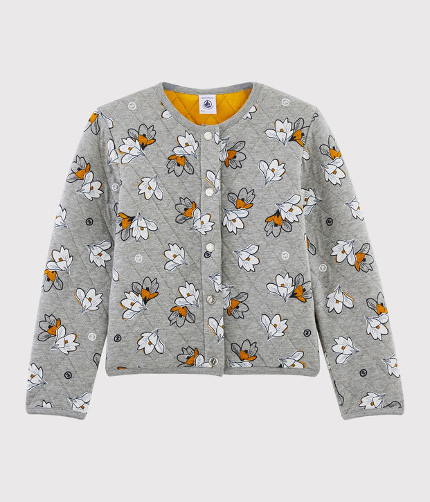 Girls' Tubular Knit Cardigan grey/multicolor
