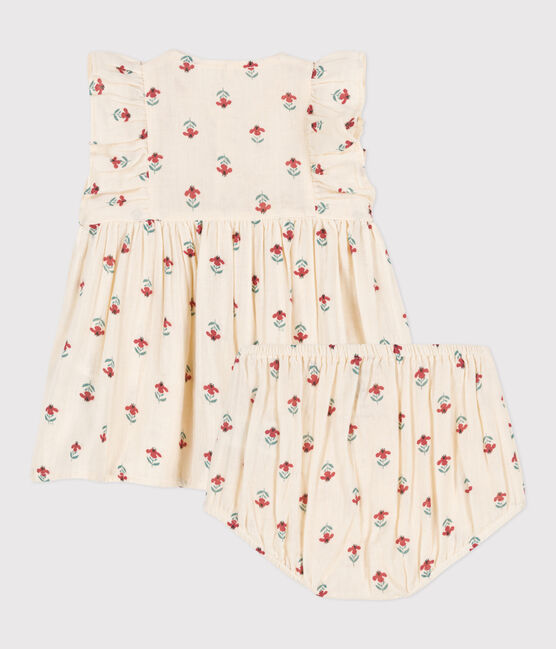 Babies' Patterned Cotton Gauze Dress With Bloomers AVALANCHE white/MULTICO