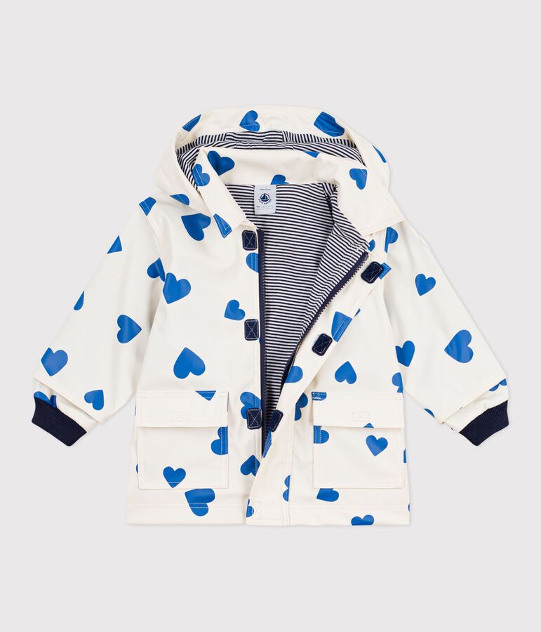 Babies' iconic raincoat Ecru/blue