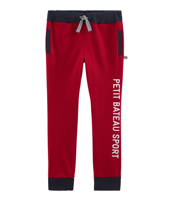 Boys' Ribbed Jogging Bottoms TERKUIT CN red