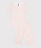 Children's floral print cotton capri pyjamas MARSHMALLOW /PANTY