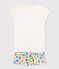 Girls' Cotton Short Pyjamas MARSHMALLOW white/MULTICO white