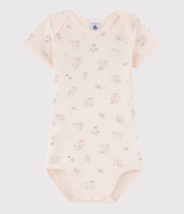 Baby Girls' Short-Sleeved Bodysuit pink/multicolor
