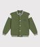 Children's varsity-style cotton jacket OLIVINE green/MILK