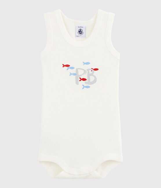 Baby Boys' Sleeveless Bodysuit MARSHMALLOW white