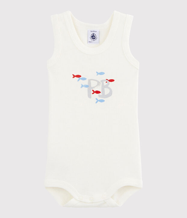 Baby Boys' Sleeveless Bodysuit white