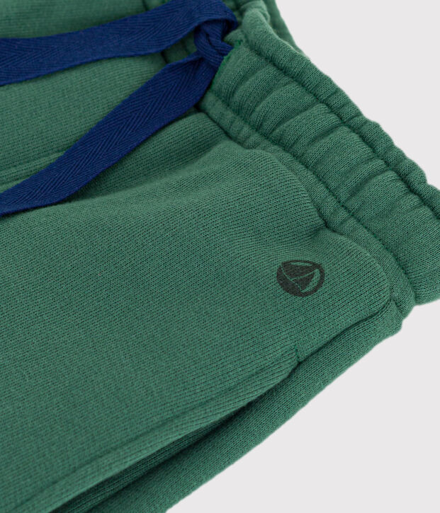 Children's plain cotton jogging bottoms green