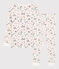 Girls' Snugfit Paris Print Organic Cotton Pyjamas MARSHMALLOW white/MULTICO white