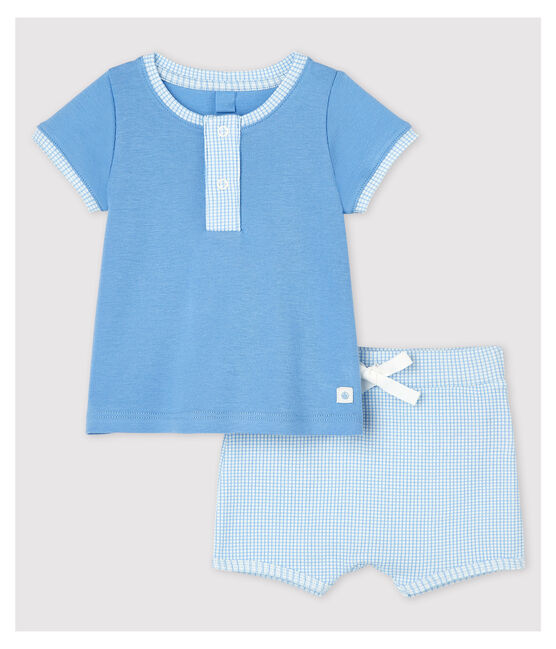 Babies' Blue Organic Cotton Clothing - 2-Pack EDNA blue/MULTICO ecru