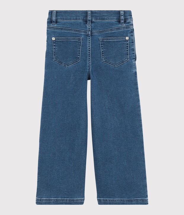 Girls' Organic Denim Flared Trousers blue