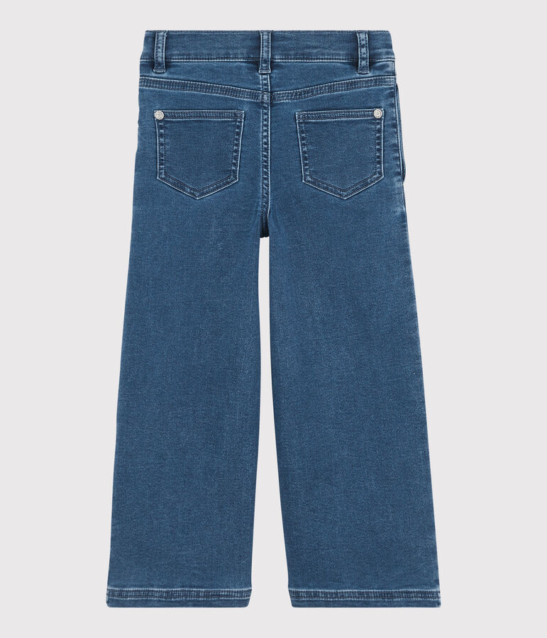 Girls' Organic Denim Flared Trousers blue