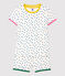 Girls' Blue Spotted Cotton Short Pyjamas MARSHMALLOW white/MALLARD