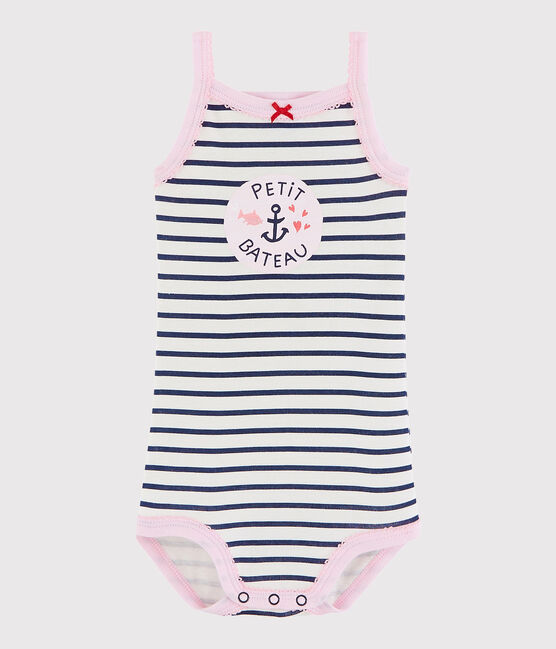 Baby Girls' Strappy Bodysuit MARSHMALLOW white/MEDIEVAL blue