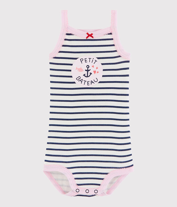 Baby Girls' Strappy Bodysuit white/blue