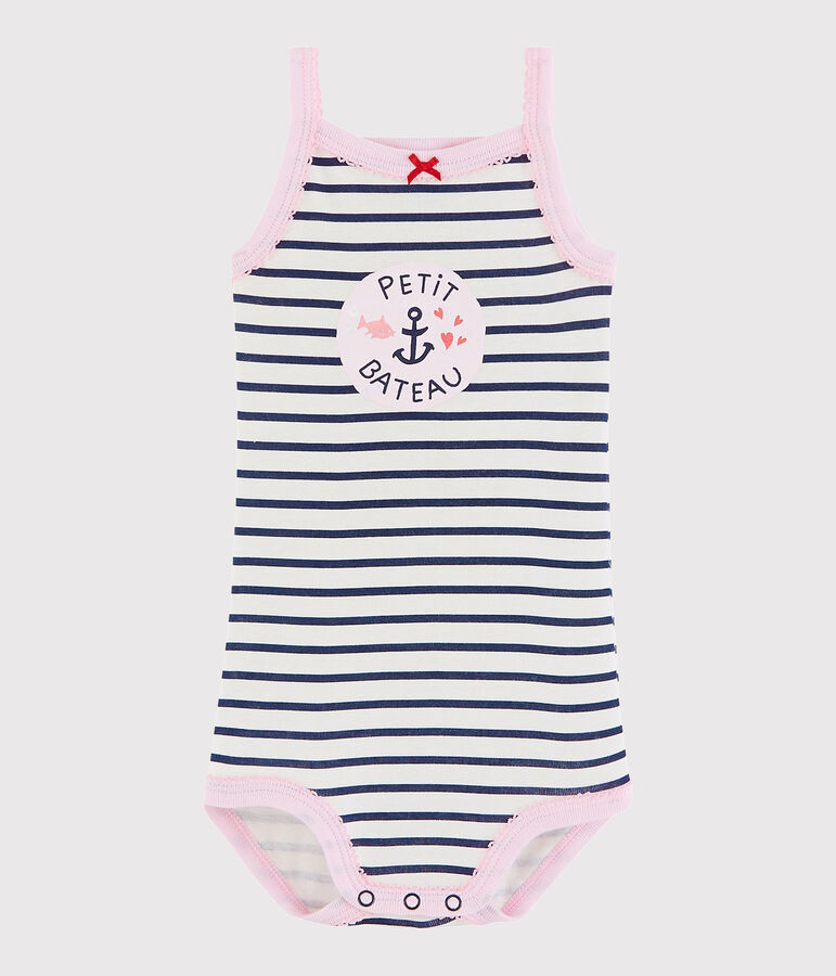 Baby Girls' Strappy Bodysuit white/blue