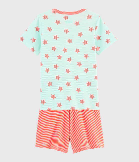 Boys' Stars and Stripes Ribbed Pyjamas MARSHMALLOW white/MULTICO white