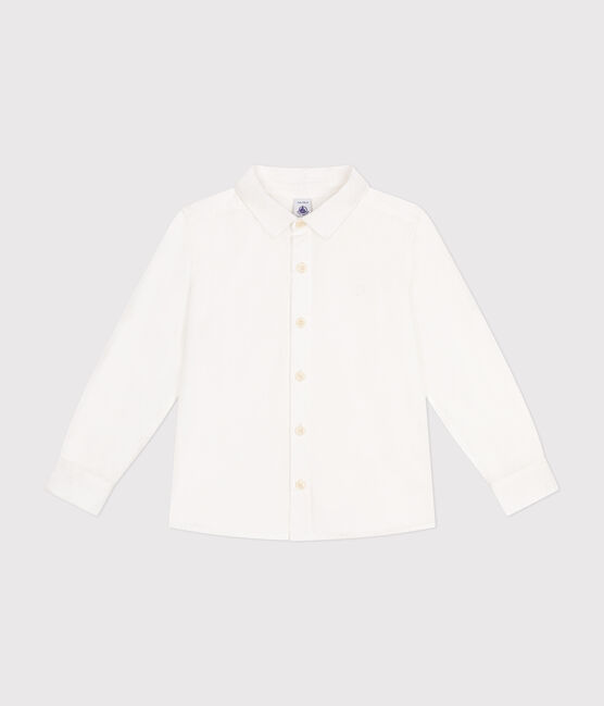 Little boys' poplin shirt ECUME white