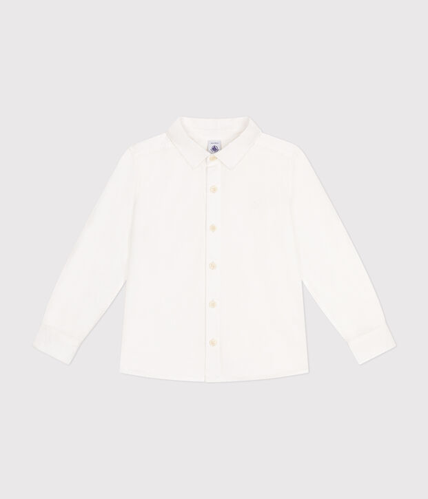 Little boys' poplin shirt white