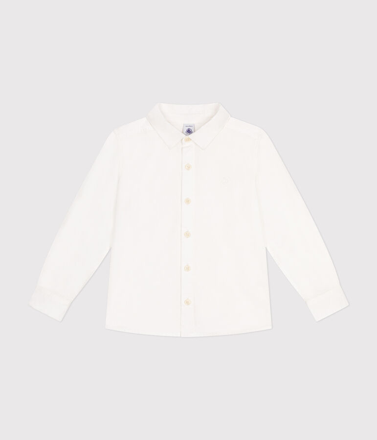 Little boys' poplin shirt ECUME white