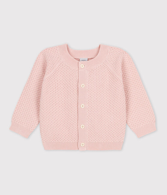 Babies' Cotton Knit Cardigan SALINE pink
