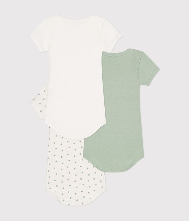 Babies' Short-sleeved Cotton Bodysuits - 3-Pack multicolor