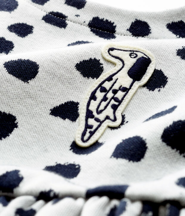 Baby Girls' Long-Sleeved Dress by Jean Jullien white/DOTTIES