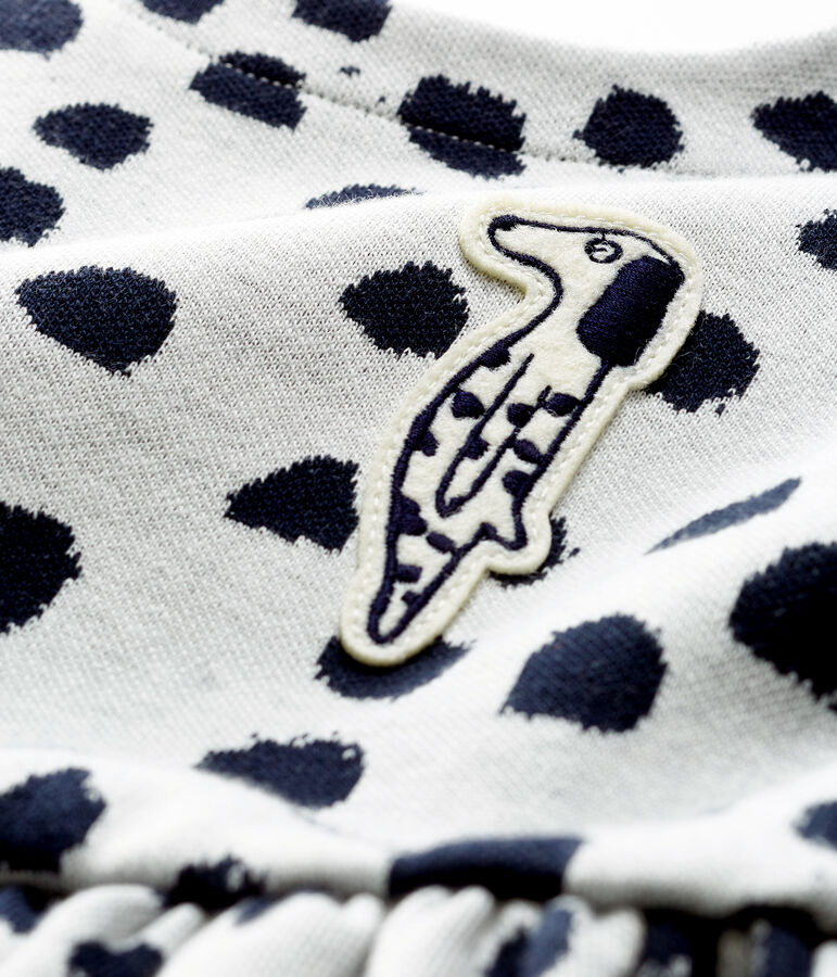 Baby Girls' Long-Sleeved Dress by Jean Jullien white/DOTTIES