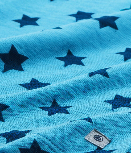 Boys' pyjamas in print / striped tube knit IBIZA blue/MAJOR blue