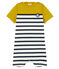 Baby boys' Shortie in heavy striped jersey BAMBOO yellow/MARSHMALLOW white/SMOKING