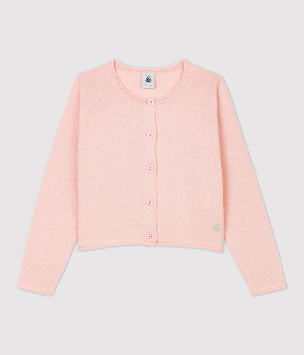 Girls' Cotton Cardigan pink/grey