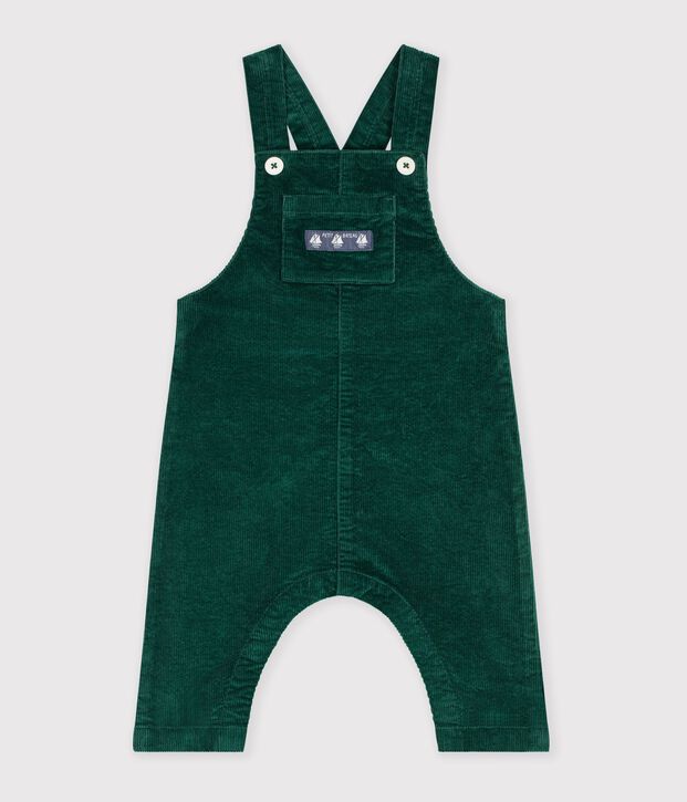 Babies' long-leg dungarees in plain corduroy TREE