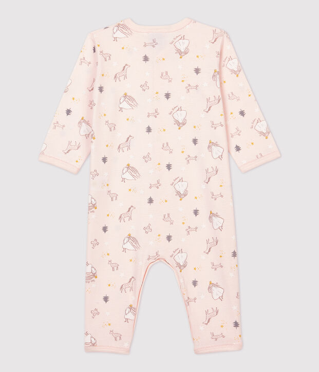 Babies' Princess Patterned Cotton Sleepsuit pink/multicolor