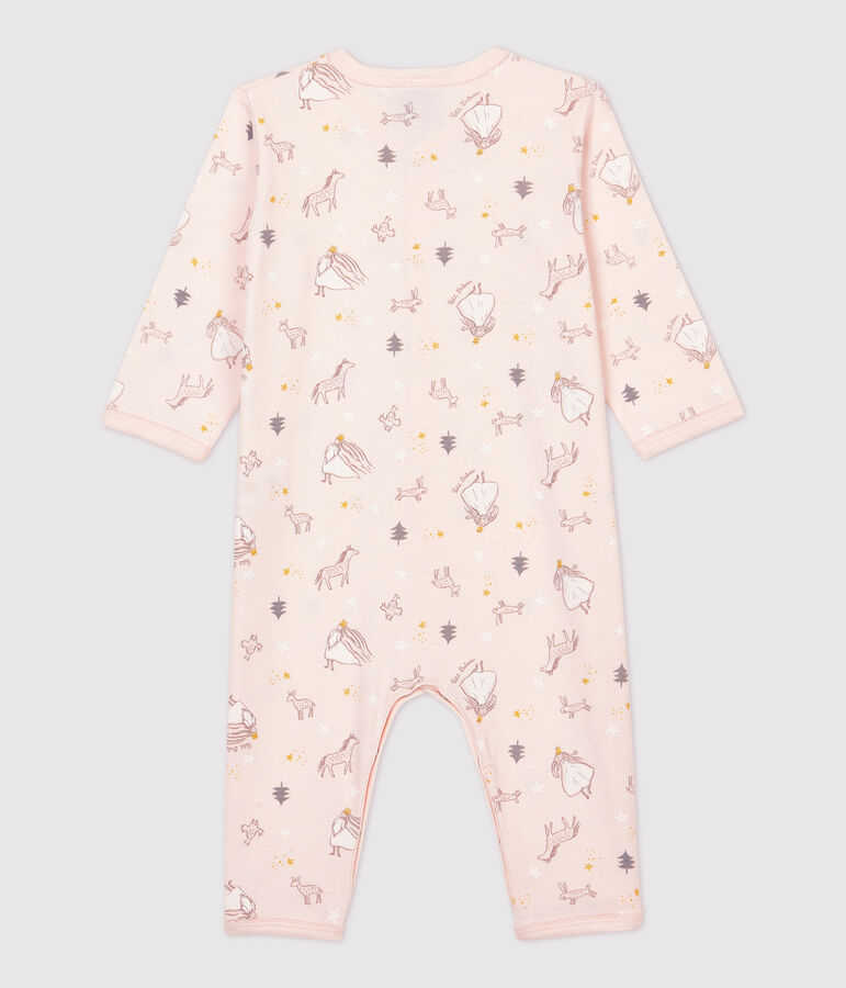 Babies' Princess Patterned Cotton Sleepsuit pink/multicolor