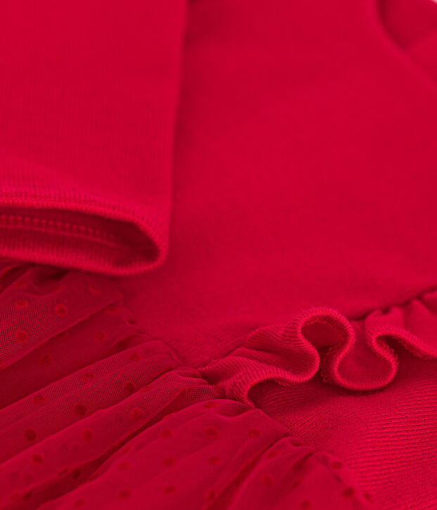 Baby girls' cotton tulle dress red