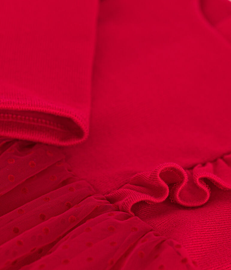 Baby girls' cotton tulle dress red