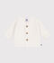 Babies' moss stitch cotton cardigan white