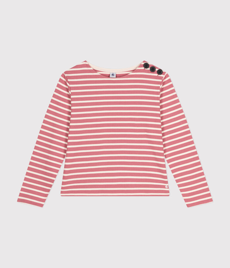 Women's Buttoned Cotton Breton Top ROSEWOOD pink/AVALANCHE