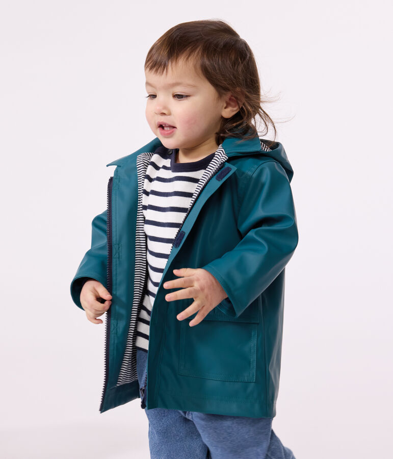 Babies' iconic raincoat in water-repellent fabric green