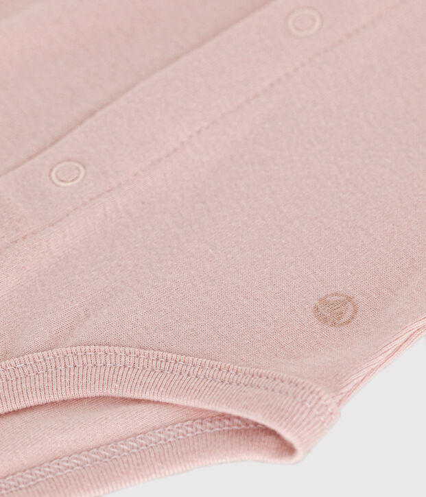 Babies' Long-Sleeved Bodysuit With a Collar pink