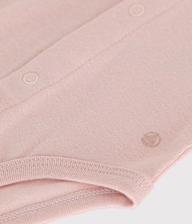 Babies' Long-Sleeved Bodysuit With a Collar pink