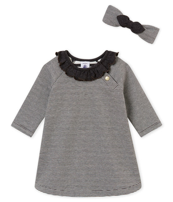 Baby girl's striped dress and headband variante 1