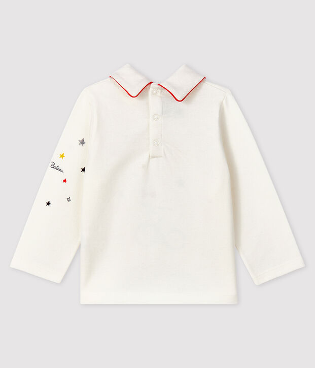 Baby boy's t-shirt with polo collar white