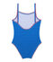 Girls' one-piece polka dot swimsuit DELFT blue/LAIT white