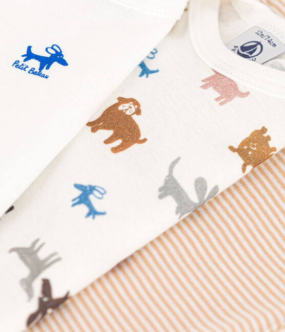 Babies' Short-Sleeved Dog Themed Cotton Bodysuits - 3-Pack variante 1