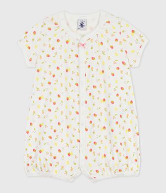 Babies' short fruit print cotton jumpsuit