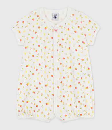 Babies' short fruit print cotton jumpsuit