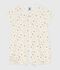 Babies' short fruit print cotton jumpsuit white/pink