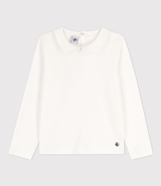 Girls' Long-Sleeved Cotton T-Shirt white