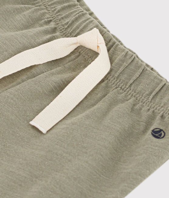 Babies' Plain Slub Jersey Shorts MARECAGE green